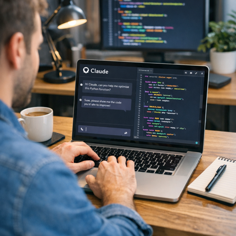 Claude for programming interface with colorful code snippets