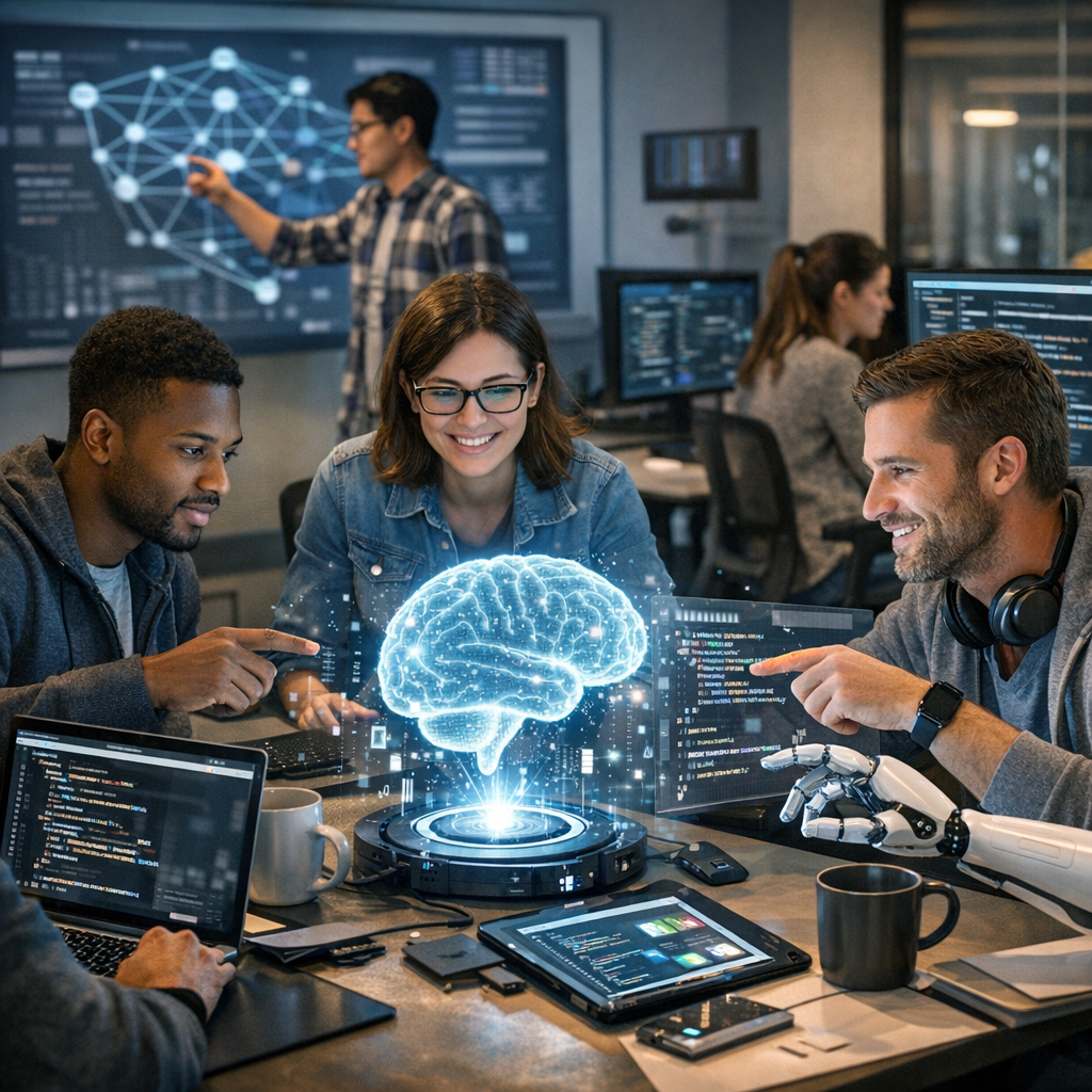 Developers using Google Antigravity for coding