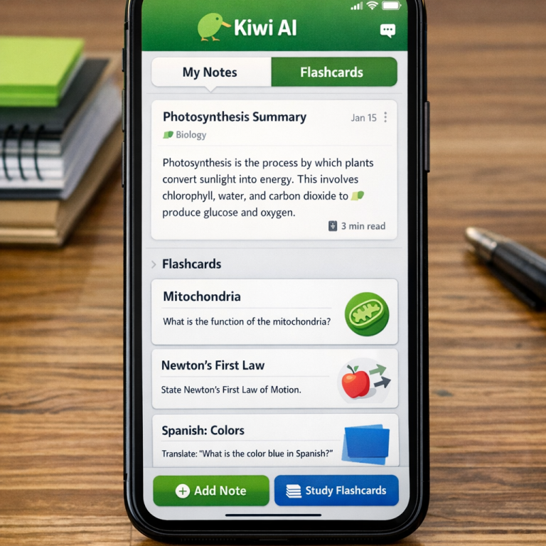 Kiwi AI app interface on smartphone