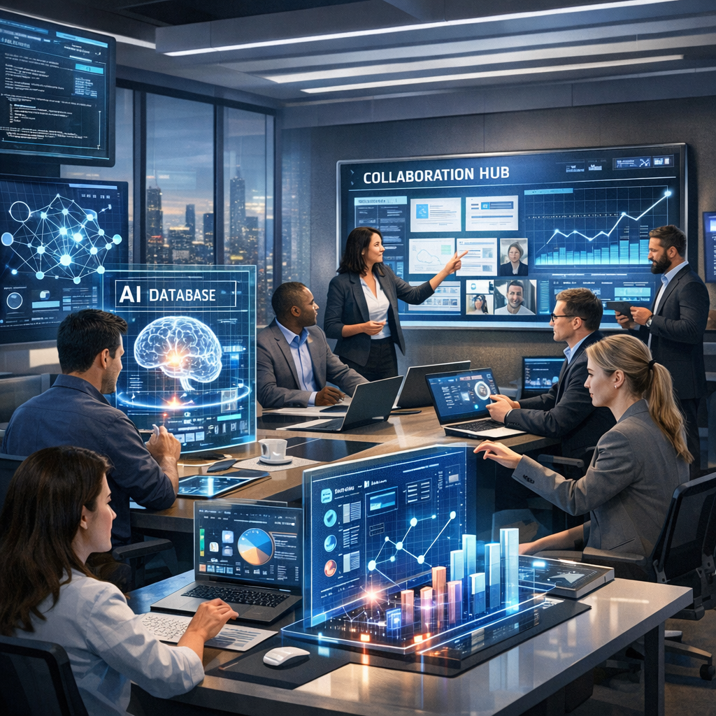 office environment utilizing agentic AI for data management