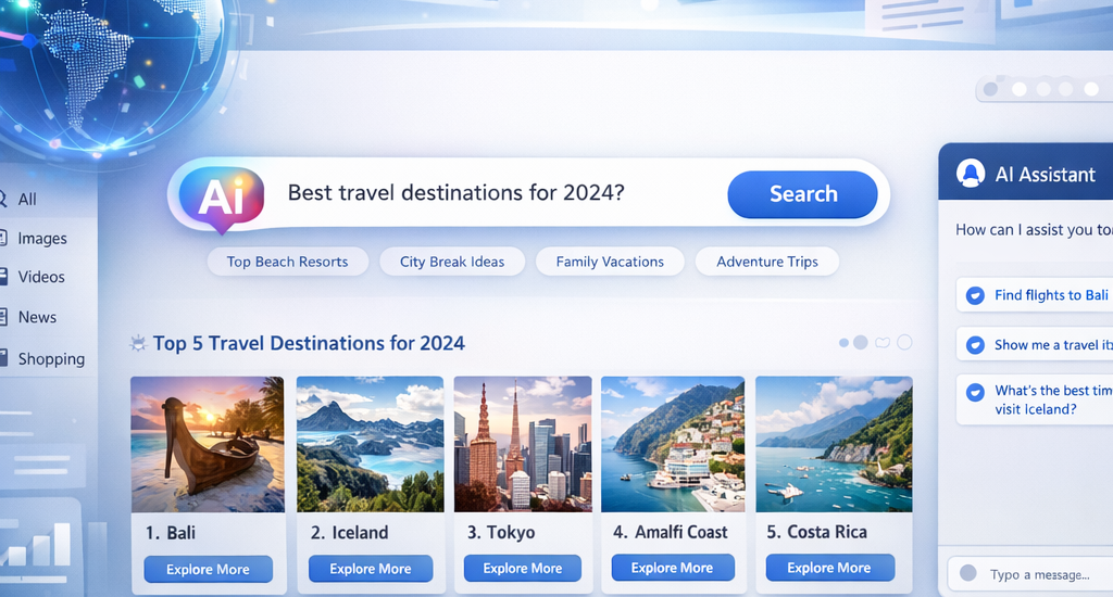 Perplexity AI interface showcasing search functionality