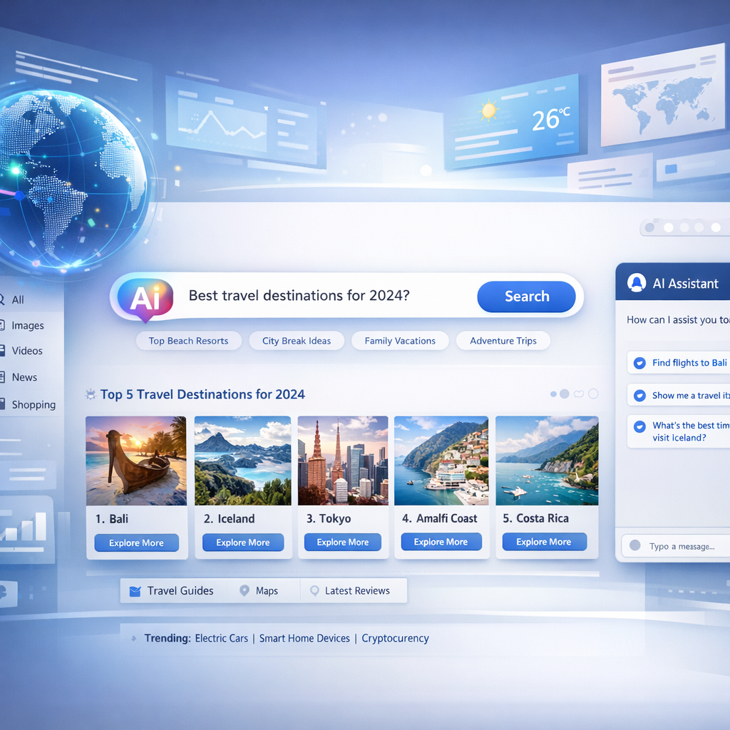 Perplexity AI interface showcasing search functionality