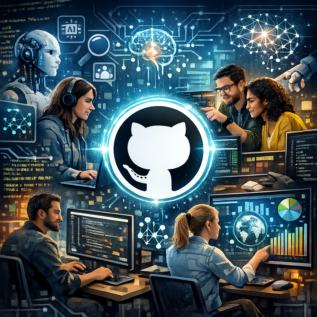Most popular GitHub AI repositories with collaboration and technology