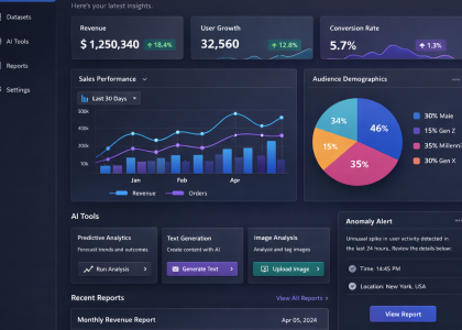 User interface of Stitch Ai showing data analytics