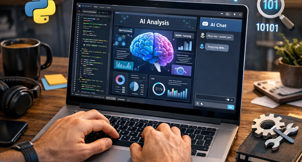 Visual Studio AI interface on developer's laptop