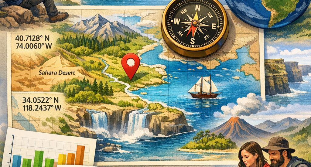 GEO tutorial with map and GPS coordinates