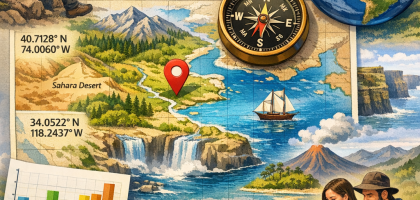 GEO tutorial with map and GPS coordinates