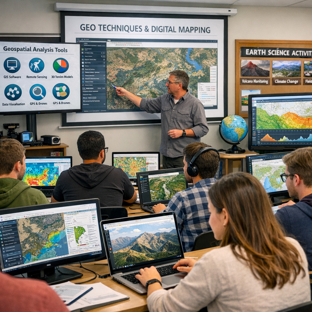 students learning GEO techniques in classroom