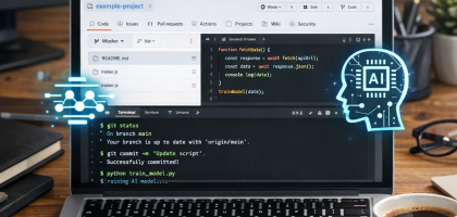 Github Ai local install on a laptop with coding interface