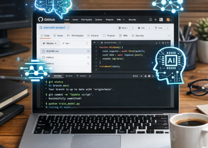 Github Ai local install on a laptop with coding interface