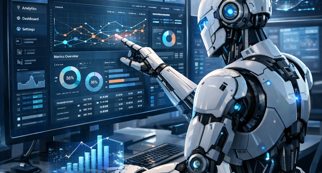 Agentic AI in action with software interface and robot