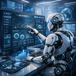 Agentic AI in action with software interface and robot
