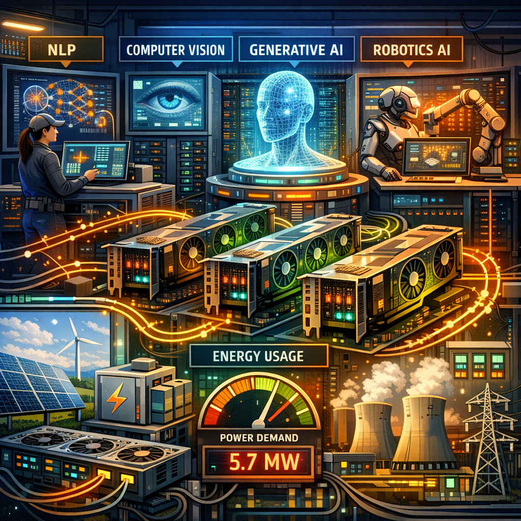 AI data center illustrating inference processing