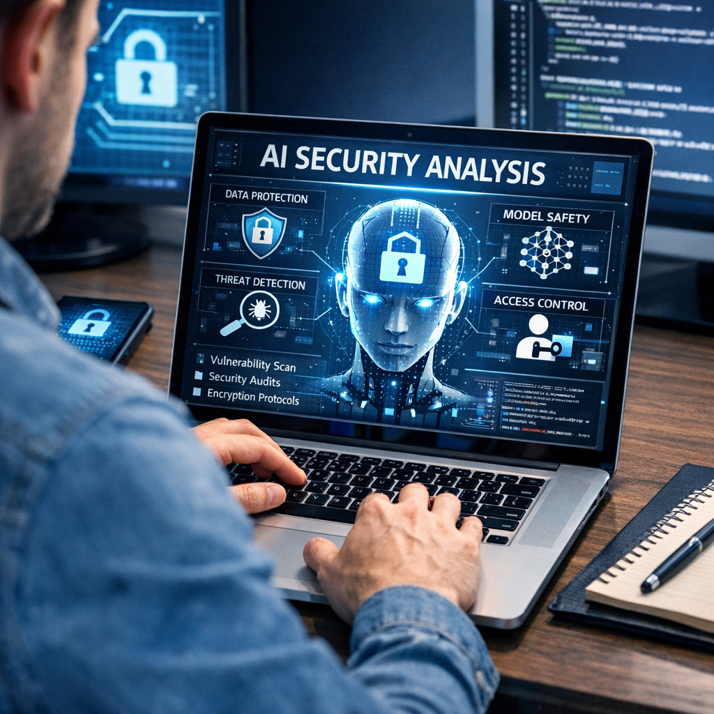 person reviewing AI system security
