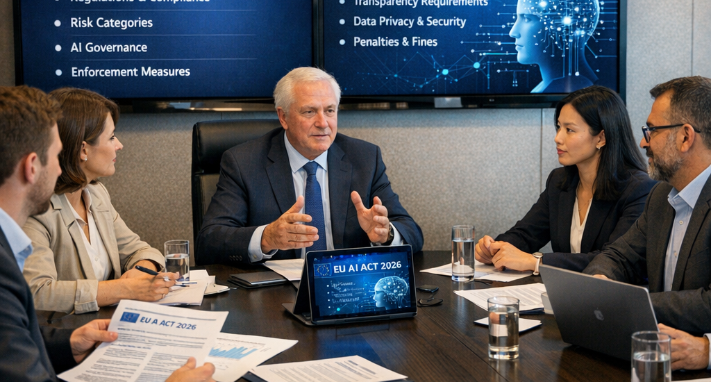 meeting about EU AI Act 2026 with digital technology