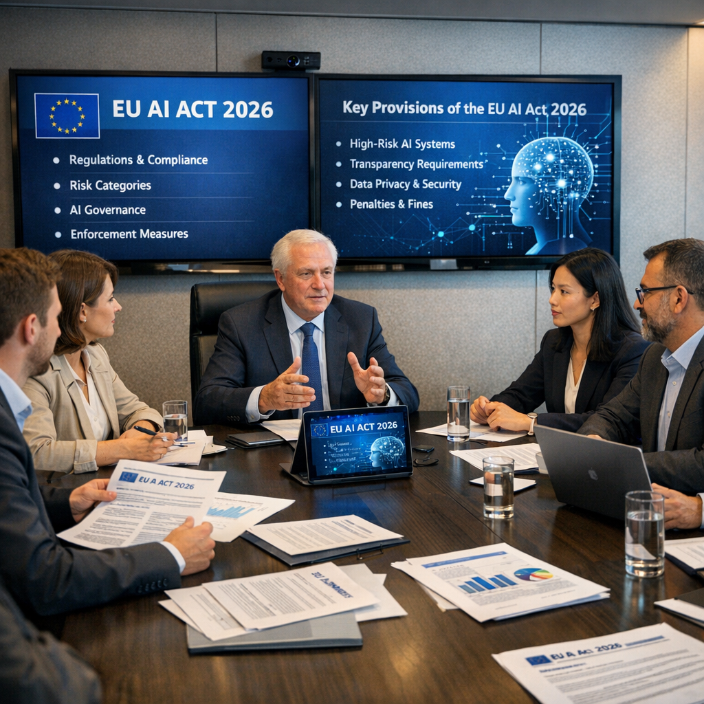 meeting about EU AI Act 2026 with digital technology