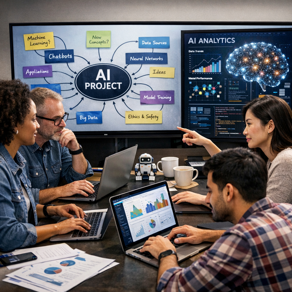 team working on open-source AI projects