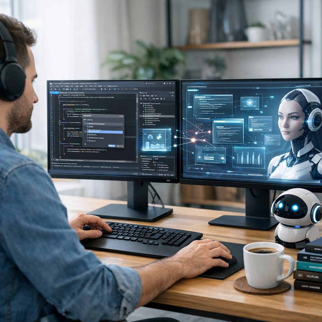 AI and Visual Studio integration in a modern workspace