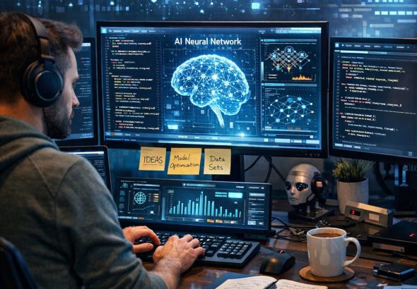 Programmer using best AI development tools 2026