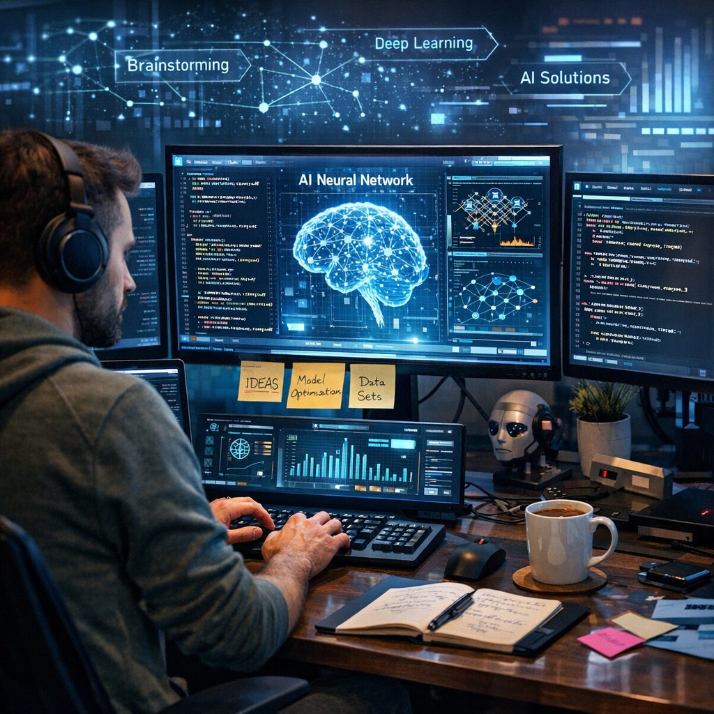 Programmer using best AI development tools 2026