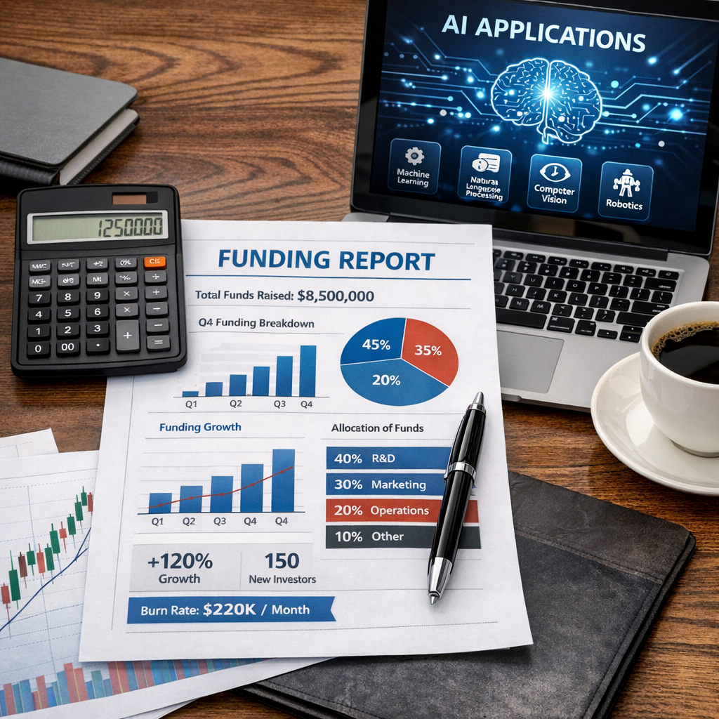 AI startup funding report with statistics and graphs