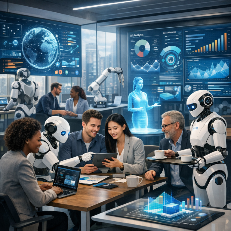 AI tools for business automation in a modern office