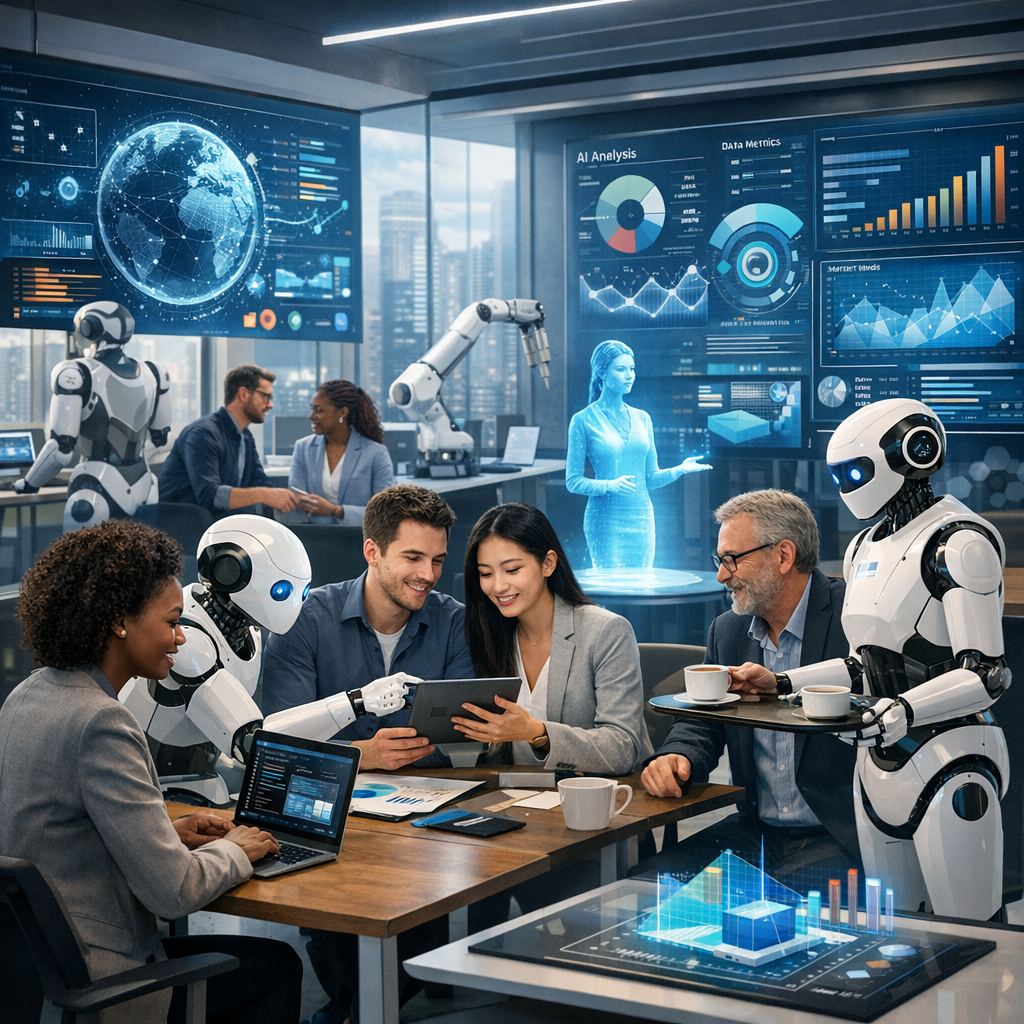 AI tools for business automation in a modern office