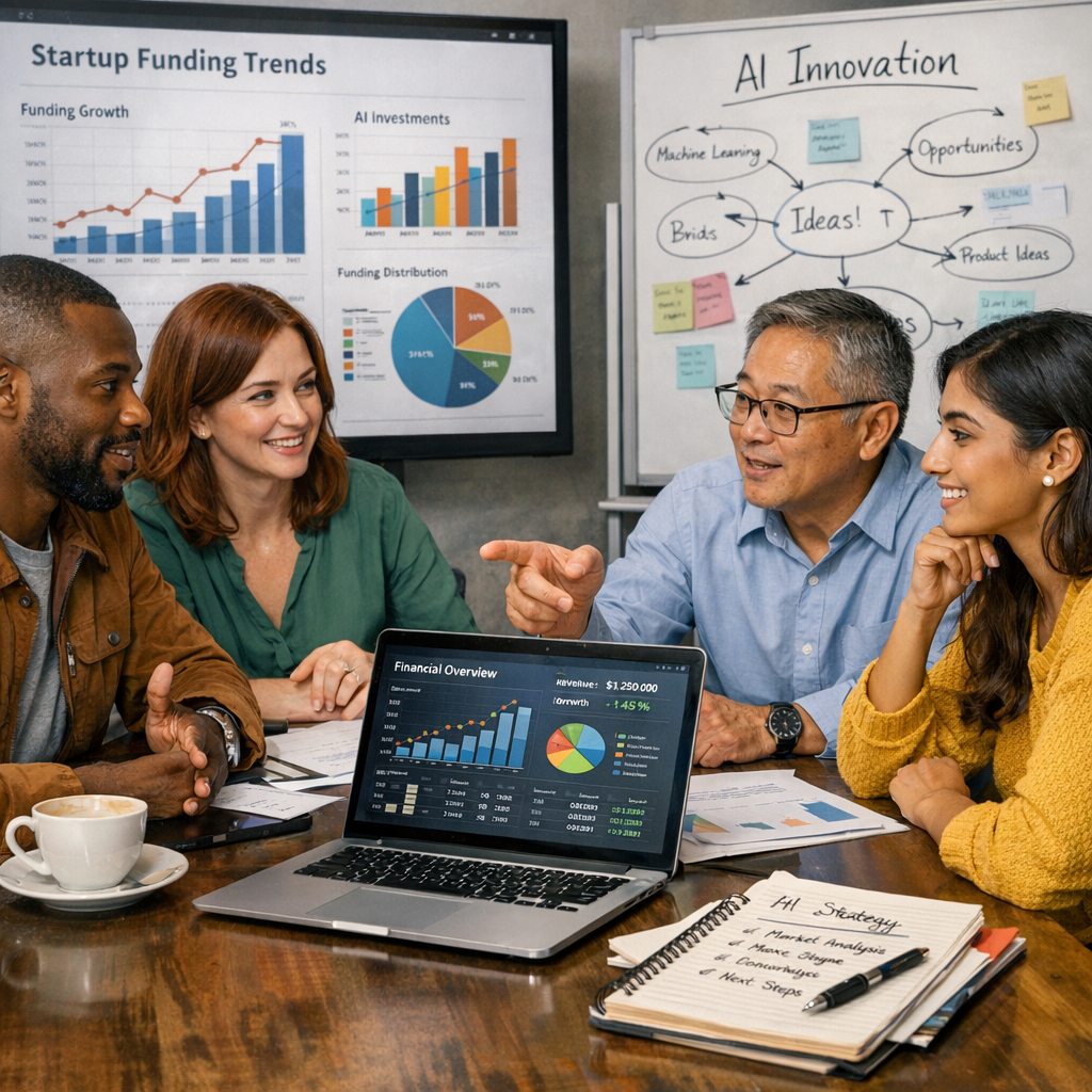 AI startup funding roundup discussion among entrepreneurs